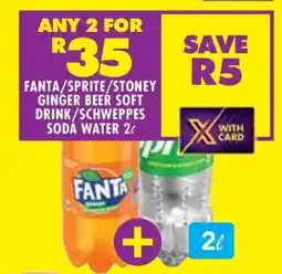 Shoprite Fanta/Sprite/Stoney Ginger Beer Soft Drink/Schweppes Soda Water 2L offer
