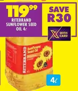 Shoprite Ritebrand Sunflower Seed Oil 4ℓ offer