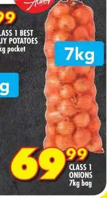 Shoprite CLASS 1 ONIONS 7kg bag offer