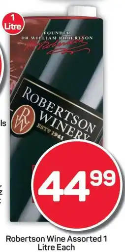 Pick n Pay Robertson Wine Assorted 1 Litre Each offer