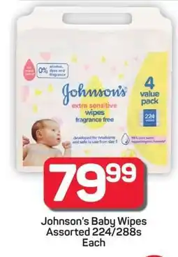 Pick n Pay Hypermarket Johnson’s Baby Wipes Assorted 224/288s offer