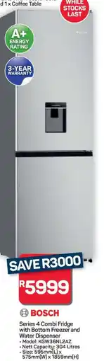 Pick n Pay Hypermarket Bosch Series 4 Combi Fridge offer