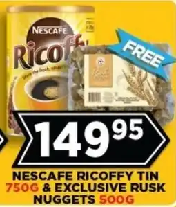 Goal Supermarket Nescafe ricoffy tin & exclusive rusk nuggets offer