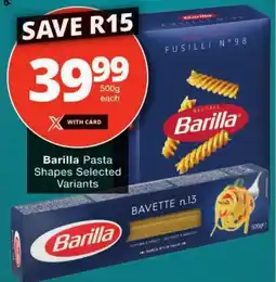 Checkers Barilla Pasta Shapes Selected Variants offer