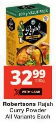 Checkers Robertsons Rajah Curry Powder All Variants Each offer
