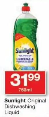 Checkers Sunlight Original Dishwashing Liquid offer