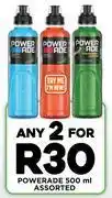 Fresh Stop Powerade Assorted-For Any 2 x 500ml offer