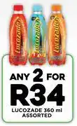 Fresh Stop Lucozade Assorted-For Any 2 x 360ml offer