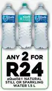 Fresh Stop Aquelle Natural Still Or Sparkling Water-For Any 2 x 1.5Ltr offer