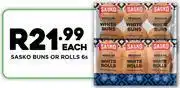 Fresh Stop Sasko Buns Or Rolls (6's Pack)-Each offer