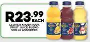 Fresh Stop Clover Krush 100% Fruit Juice Blend Assorted-500ml Each offer
