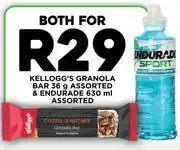 Fresh Stop Kellogg's Granola Bar 36g Assorted & Endurade 630ml Assorted-For Both offer