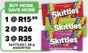 Fresh Stop Skittles 38g Assorted-Each offer