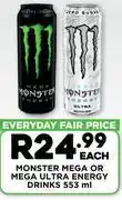 Fresh Stop Monster Mega Or Mega Ultra Energy Drinks-553ml Each offer