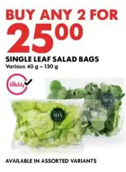 Woolworths Single leaf salad bags offer