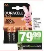 Spar Duracell Plus AA or AAA Alkaline Batteries 4s offer
