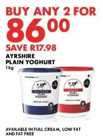 Woolworths Ayrshire plain yoghurt offer