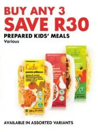 Woolworths Prepared kids' meals offer
