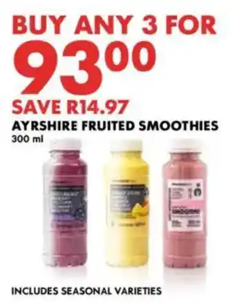 Woolworths Ayrshire fruited smoothies offer