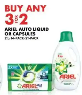 Woolworths Ariel auto liquid or capsules offer