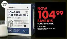 Woolworths Long life full cream milk offer