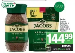 Spar Jacobs Krönung Coffee Jar or Refill Pack Assorted offer