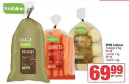 Spar SPAR freshline Potatoes, PLUS Carrots PLUS Onions offer