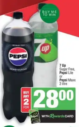 Spar 7 Up Sugar Free, Pepsi Lite or Pepsi Maxx offer