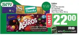 Spar Cadbury Astros, Lunch Bar Assorted, P.S. Assorted, Crunchie or 5 Star offer