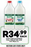 Fresh Stop Fair Cape Ecofresh Full Cream Or Low Fat Milk-2Ltr Each offer