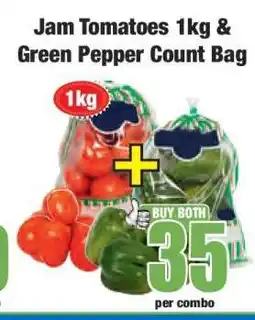 Boxer Jam Tomatoes 1kg & Green Pepper Count Bag offer