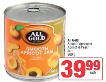 Spar All Gold Smooth Apricot or Apricot & Peach Jam offer