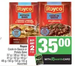 Spar Royco Cook-in-Sauce or Potata Bake Assorted offer