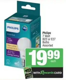 Spar Philips 7 Watt B22 or E27 Bulbs Assorted offer