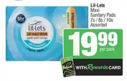 Spar Lil-Lets Maxi Sanitary Pads Assorted offer