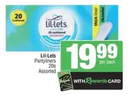 Spar Lil-Lets Pantyliners Assorted offer