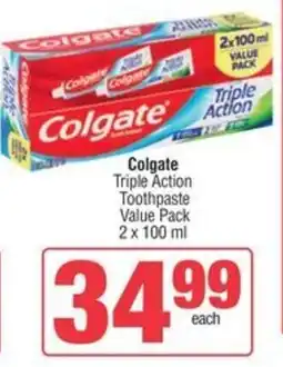 Spar Colgate Triple Action Toothpaste Value Pack offer