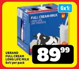 Usave Ubrand full cream long life milk offer