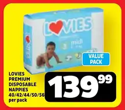 Usave Lovies premium disposable nappies offer