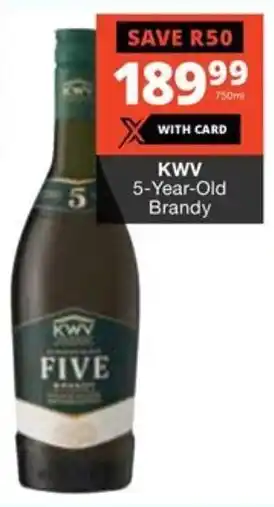 Checkers Liquor Shop KWV 5-Year-Old Brandy offer