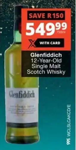 Checkers Liquor Shop Glenfiddich 12-Year-Old Single Malt Scotch Whisky offer