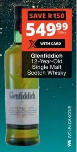 Checkers Liquor Shop Glenfiddich 12-Year-Old Single Malt Scotch Whisky offer