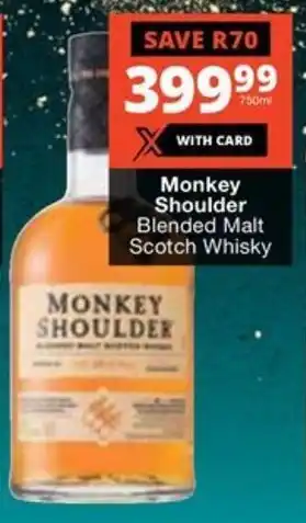 Checkers Liquor Shop Monkey Shoulder Blended Malt Scotch Whisky offer