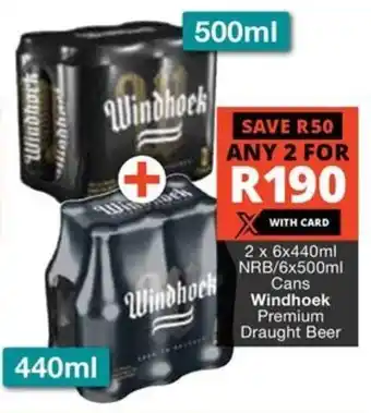 Checkers Liquor Shop Windhoek Premium Draught Beer offer