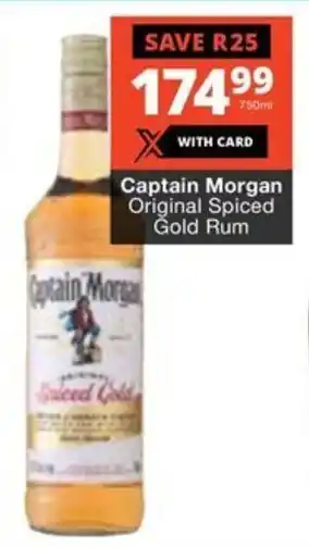 Checkers Liquor Shop Captain Morgan Original Spiced Gold Rum offer
