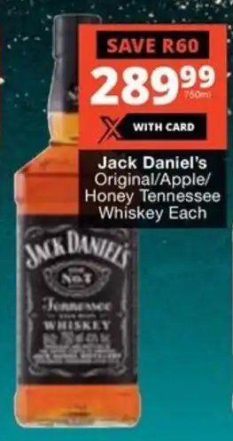 Checkers Liquor Shop Jack Daniel's Original/ Apple/ Honey Tennessee Whiskey offer
