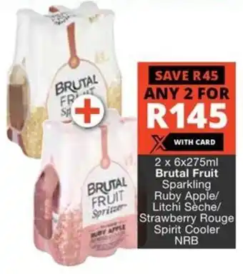 Checkers Liquor Shop Brutal Fruit Sparkling Ruby Apple/ Litchi Sèche/ Strawberry Rouge Spirit Cooler NRB offer