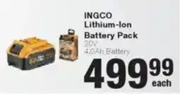 Build It INGCO Lithium-Ion Battery Pack offer