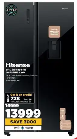 HiFi Corp Hisense Side By Side H670SMIB-WD offer