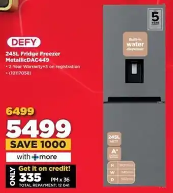 HiFi Corp DEFY Fridge Freezer Metallic DAC449 offer